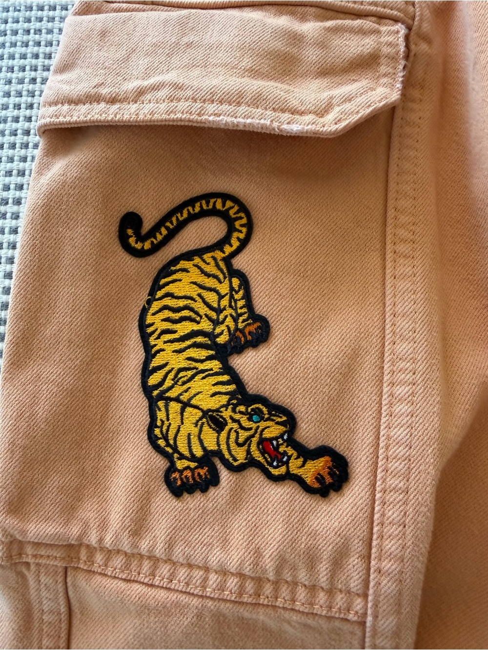 Hudson Jeans Peach-Orange Denim Cargos